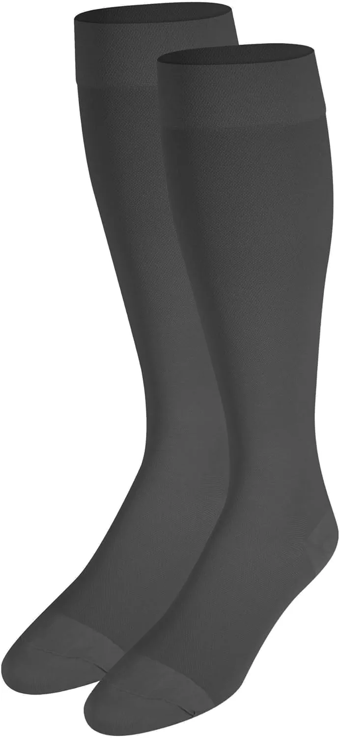 NuVein Medical Compression Stockings, 30-40 mmHg Support, Women & Men Knee Length, Closed Toe, Black, 3X-Large