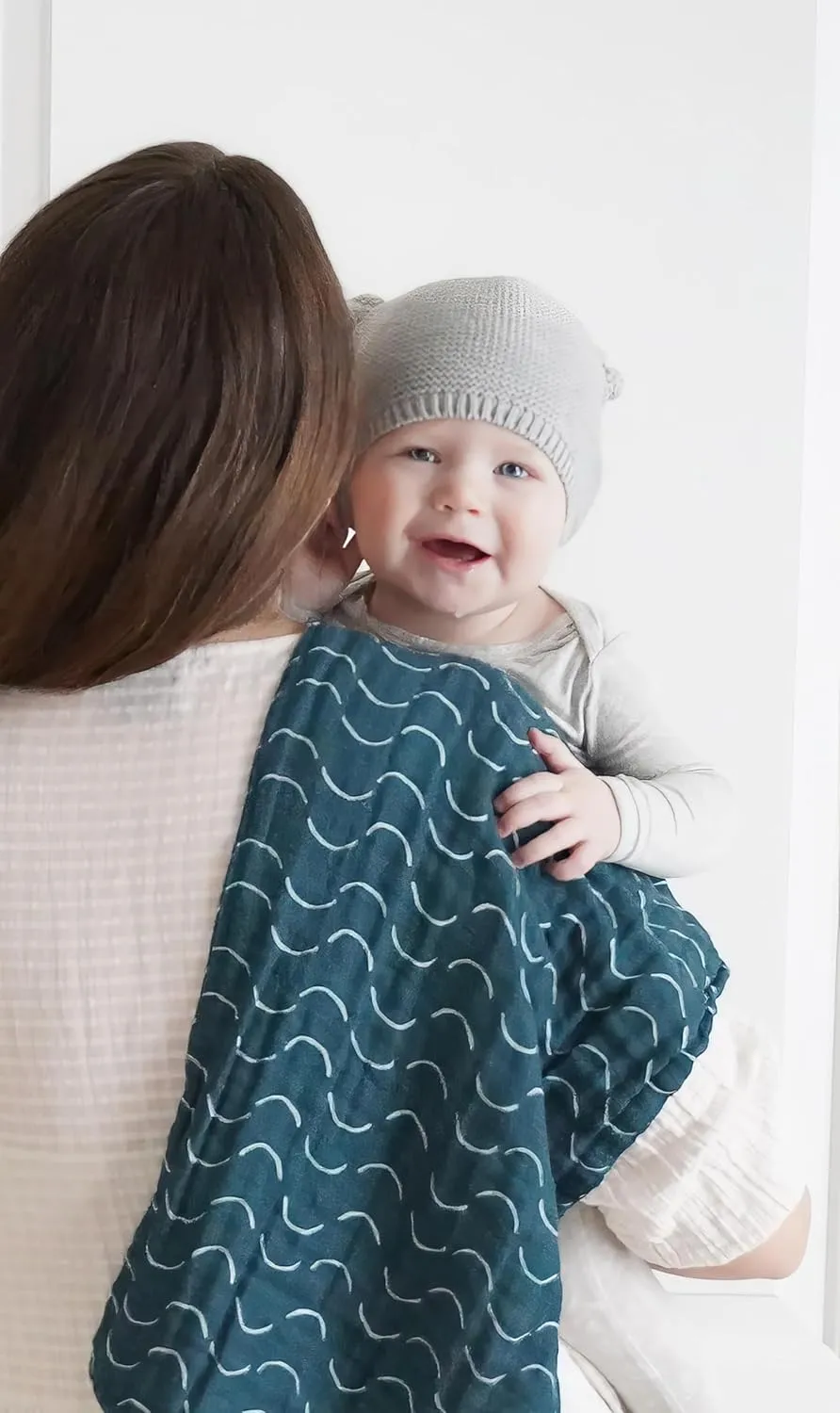Organic Muslin Burp Cloths, Set of 3 | 100% Cotton Boho Extra-Large 22"x12" Soft Absorbent Shower Gift Essentials Gear Three Pack Burping Cloth Rags Towels for Newborn Boys Girls
