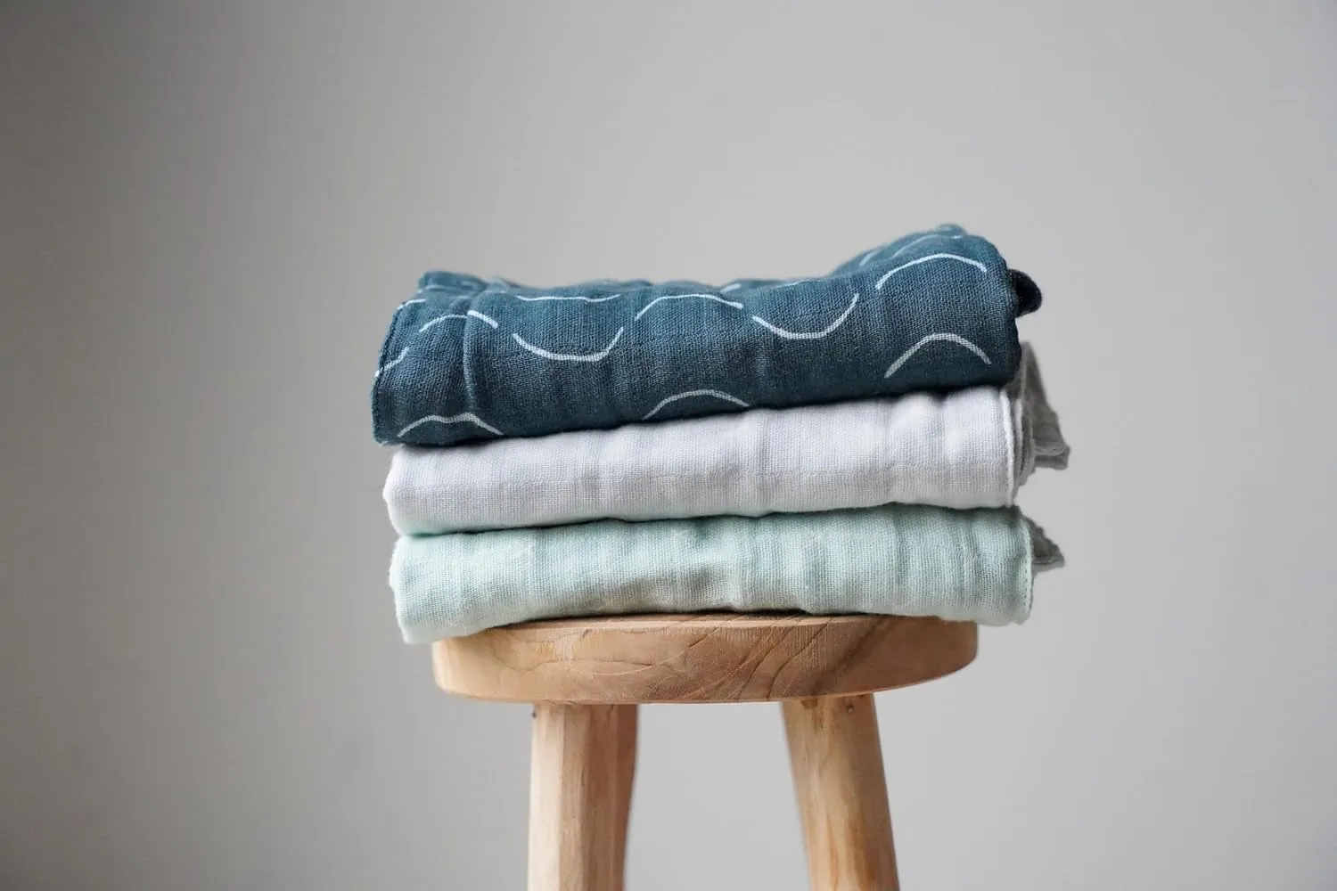Organic Muslin Burp Cloths, Set of 3 | 100% Cotton Boho Extra-Large 22"x12" Soft Absorbent Shower Gift Essentials Gear Three Pack Burping Cloth Rags Towels for Newborn Boys Girls