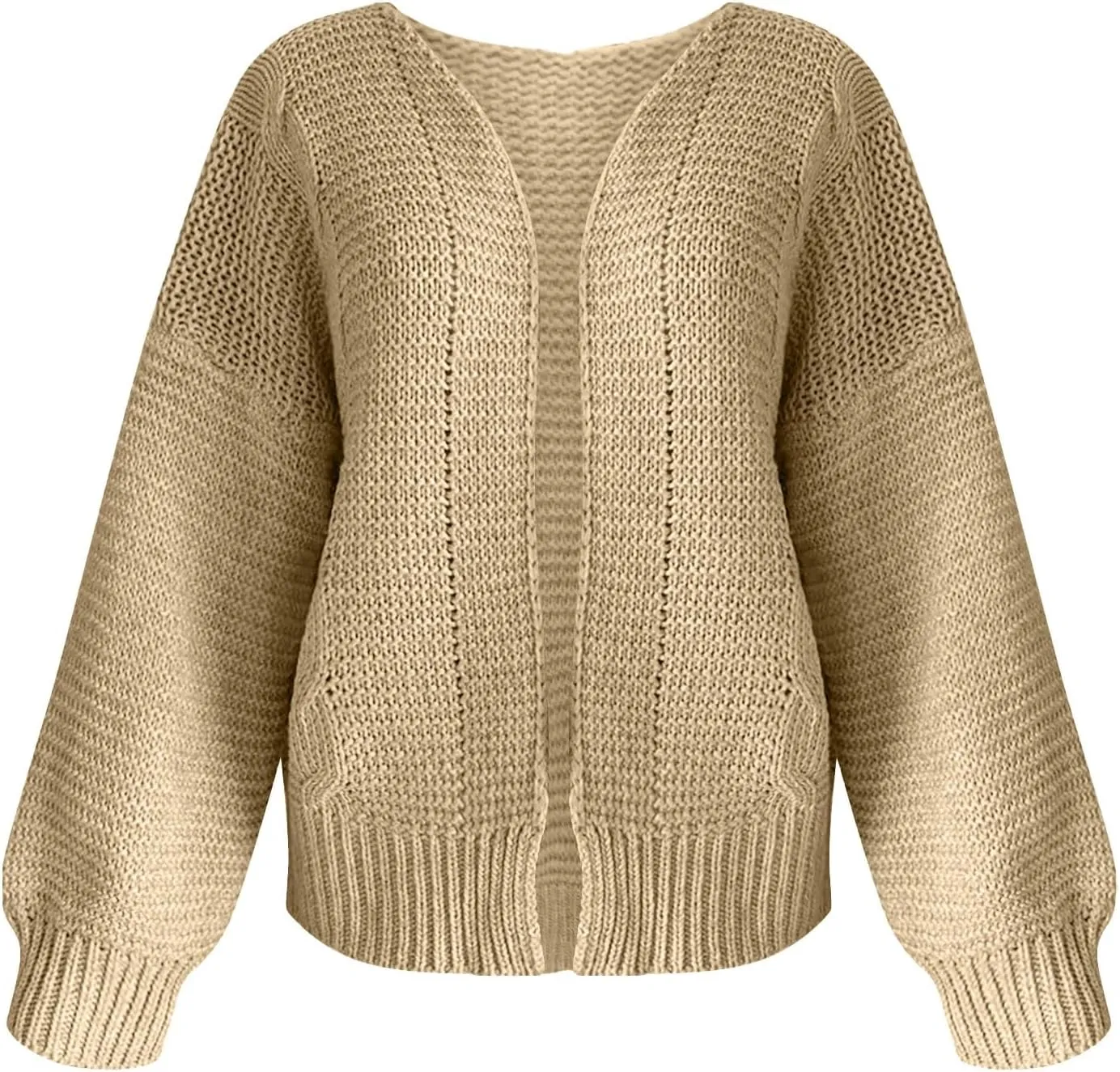 Oversized Cardigan Sweater Women Lightweight Cable Knit Open Front Cardigan Baggy Lantern Sleeve Chunky Sweaters Coat