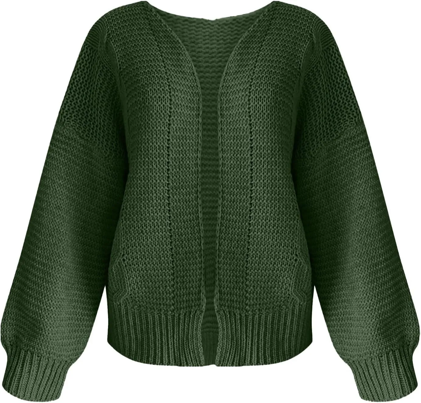 Oversized Cardigan Sweater Women Lightweight Cable Knit Open Front Cardigan Baggy Lantern Sleeve Chunky Sweaters Coat