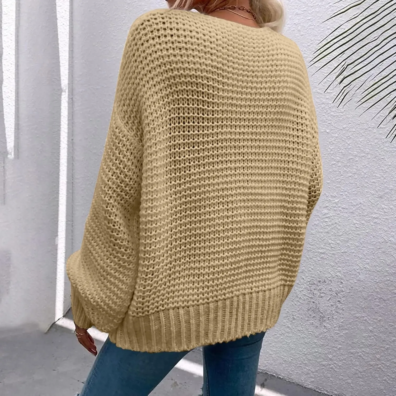 Oversized Cardigan Sweater Women Lightweight Cable Knit Open Front Cardigan Baggy Lantern Sleeve Chunky Sweaters Coat