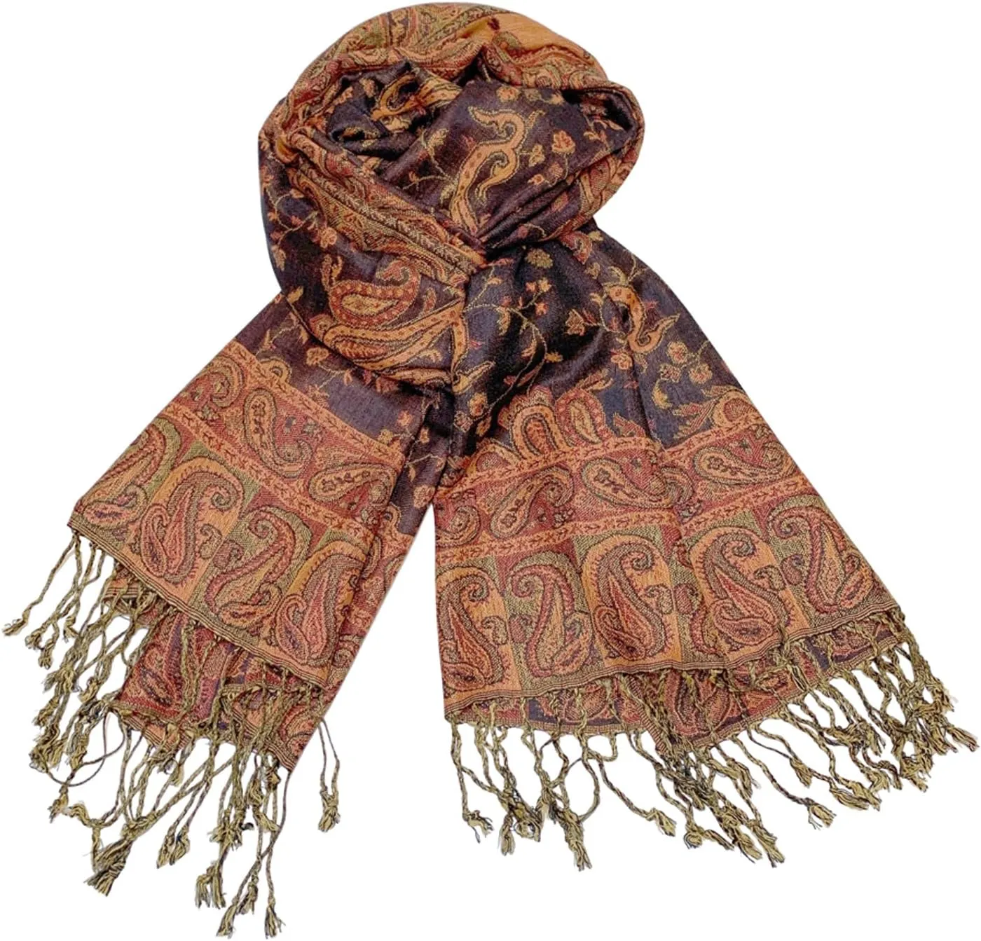 Pashmina Scarf for Women Shawls and Wraps Reversible Paisley Vintage Jacquard Soft Silky Rave Scarves Men