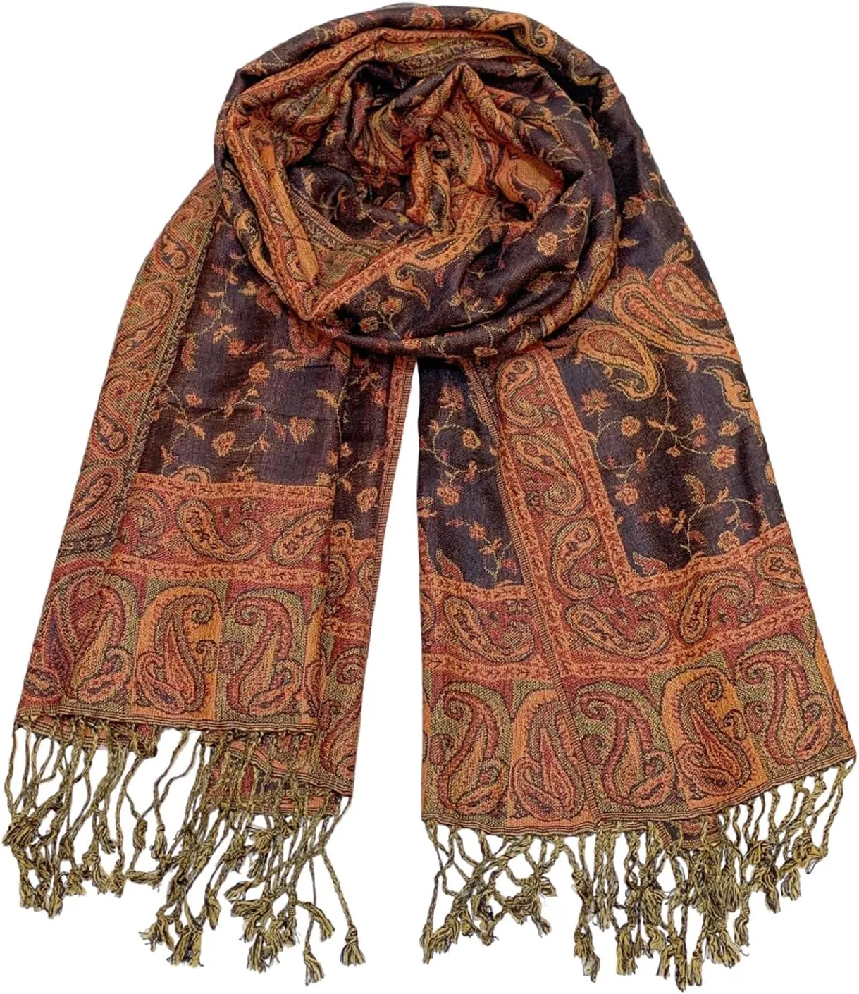 Pashmina Scarf for Women Shawls and Wraps Reversible Paisley Vintage Jacquard Soft Silky Rave Scarves Men