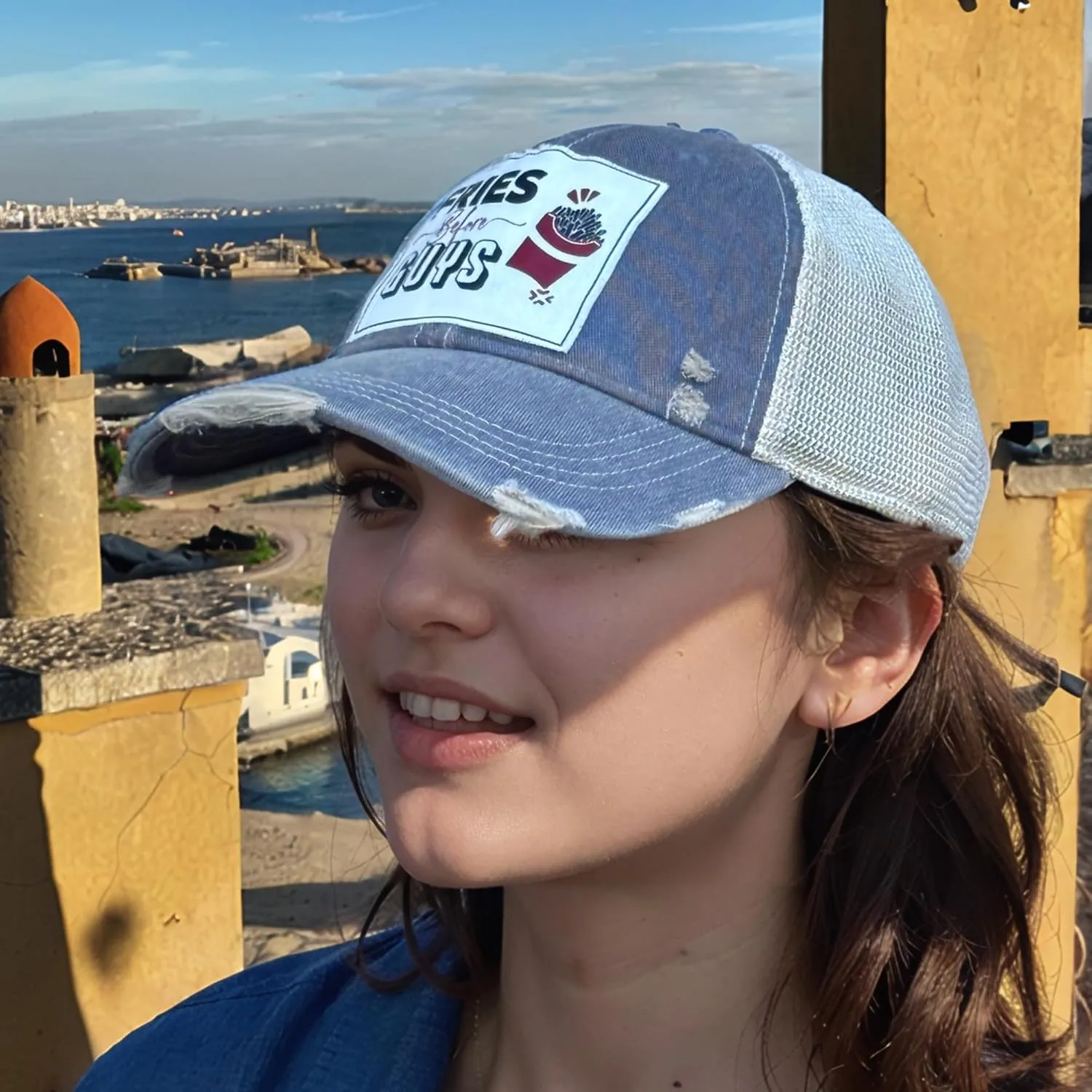 Popfizzy Funny Vintage Trucker Hats for Women and Men, Adult Humor Caps, Unisex Distressed Baseball Caps, Adjustable Snapback