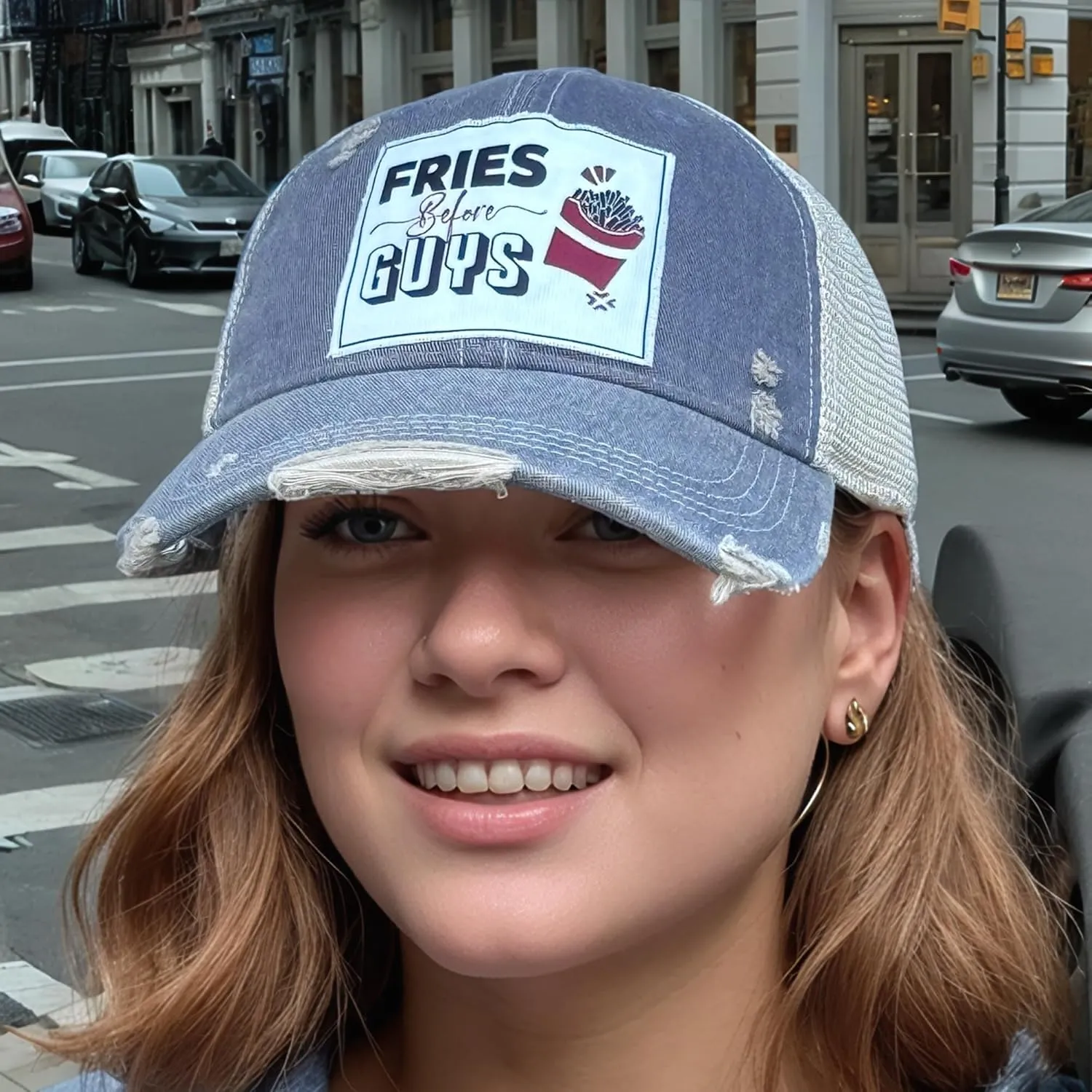 Popfizzy Funny Vintage Trucker Hats for Women and Men, Adult Humor Caps, Unisex Distressed Baseball Caps, Adjustable Snapback