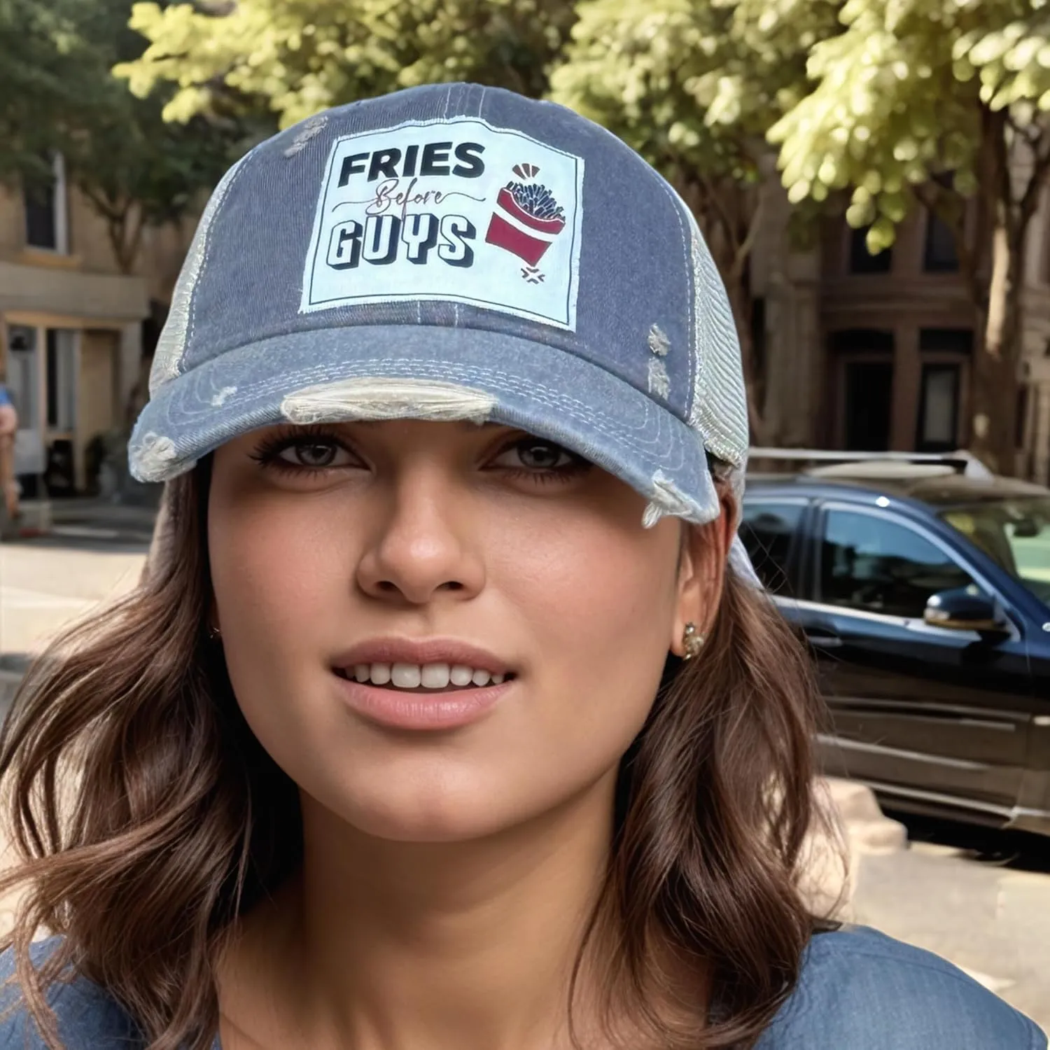Popfizzy Funny Vintage Trucker Hats for Women and Men, Adult Humor Caps, Unisex Distressed Baseball Caps, Adjustable Snapback