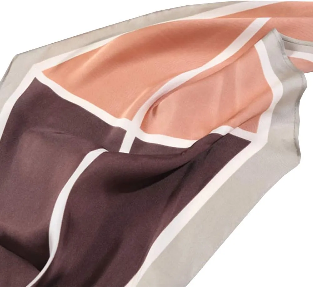Simple Striped Digital Printing Small Diamond Square Silk Feeling Neckerchief Headscarf