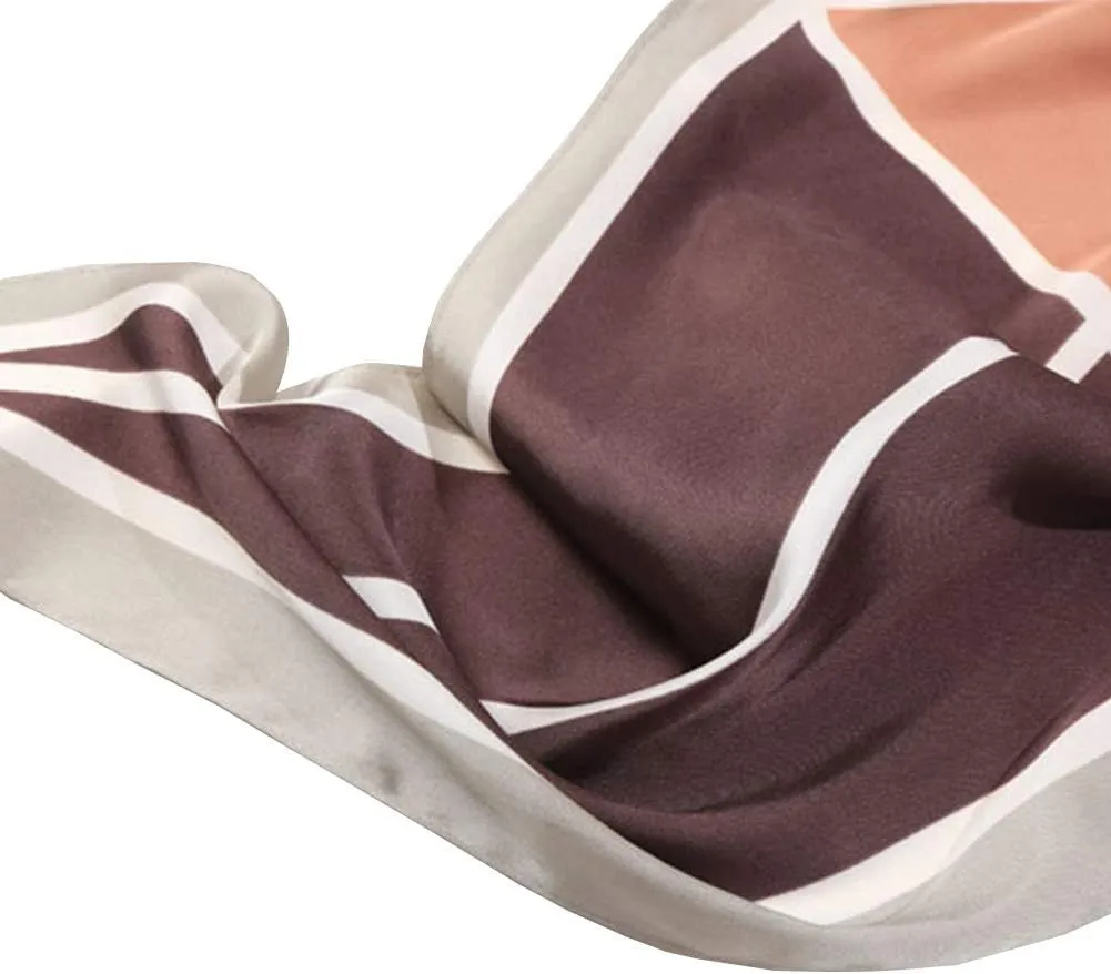 Simple Striped Digital Printing Small Diamond Square Silk Feeling Neckerchief Headscarf