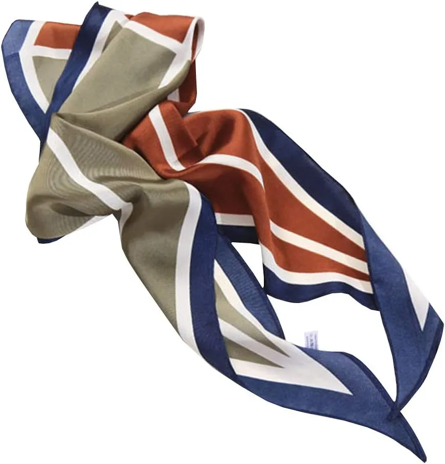 Simple Striped Digital Printing Small Diamond Square Silk Feeling Neckerchief Headscarf