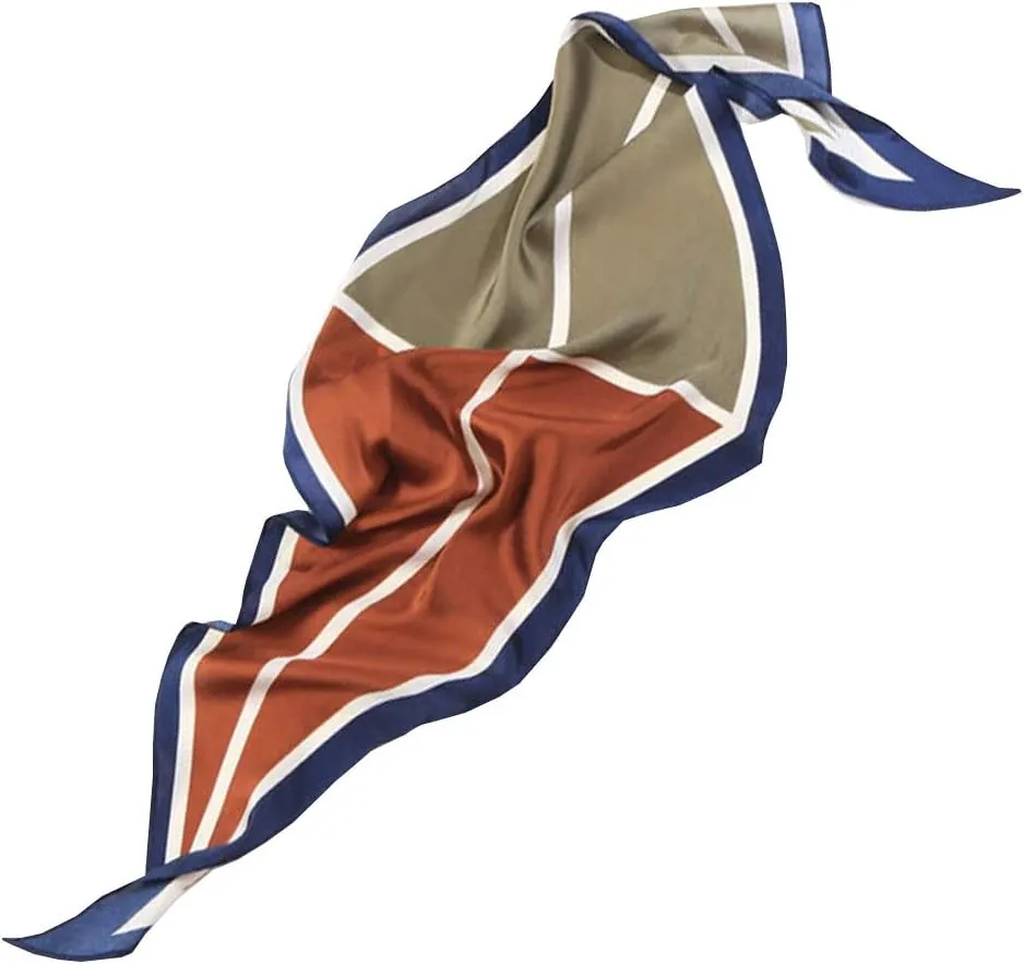 Simple Striped Digital Printing Small Diamond Square Silk Feeling Neckerchief Headscarf
