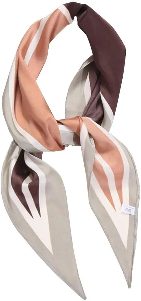 Simple Striped Digital Printing Small Diamond Square Silk Feeling Neckerchief Headscarf