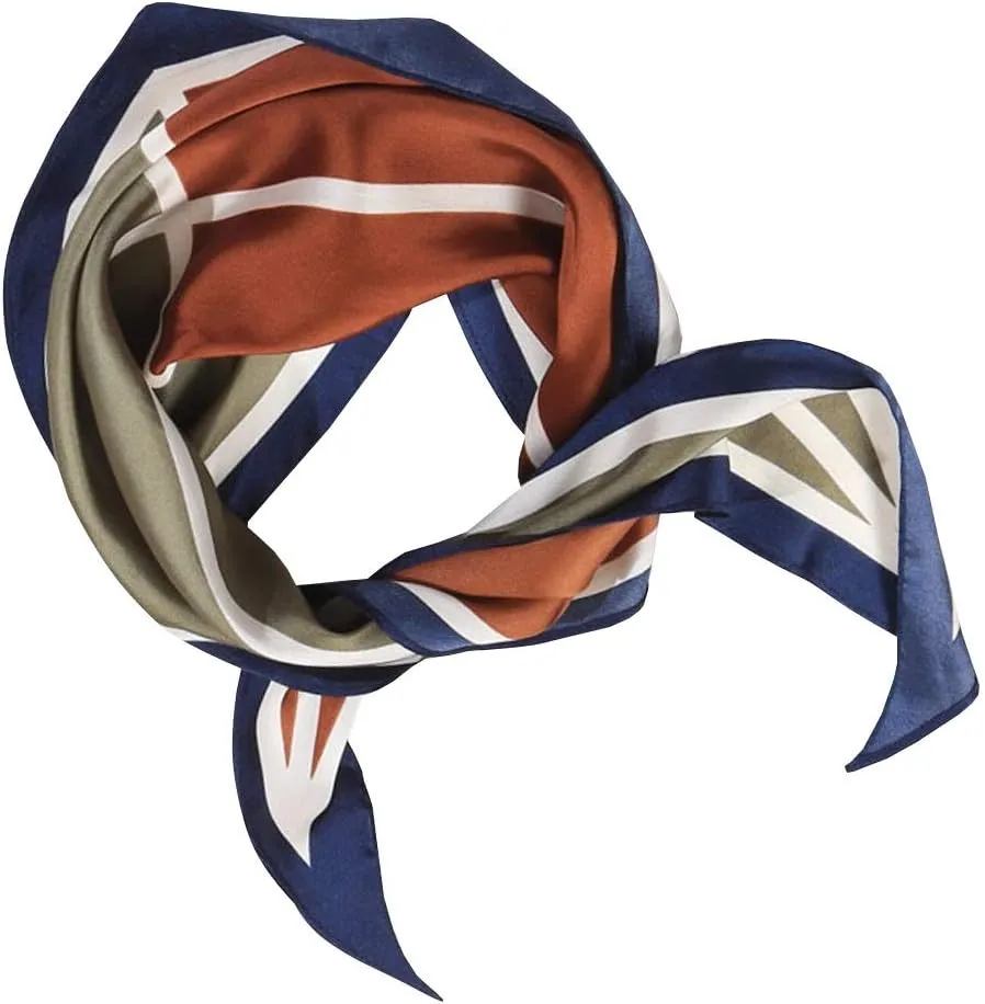 Simple Striped Digital Printing Small Diamond Square Silk Feeling Neckerchief Headscarf