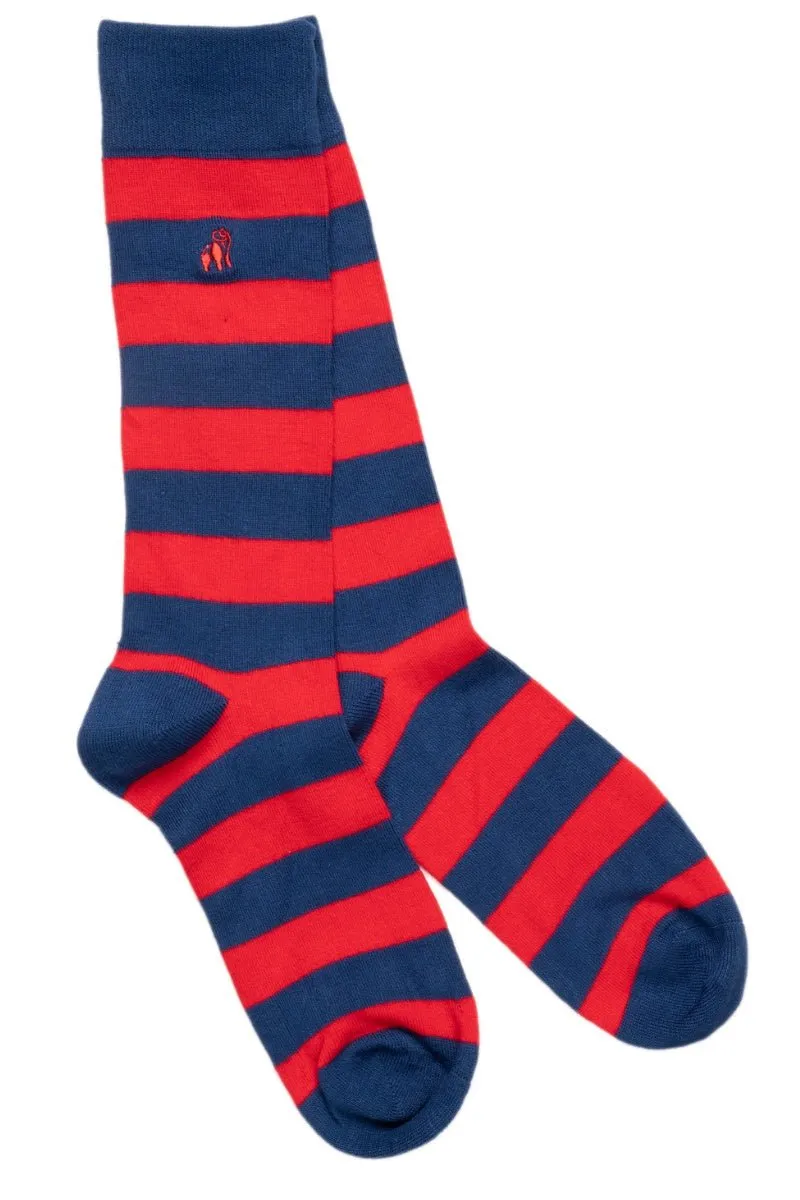 Swole Panda Men's Striped Bamboo Socks - Size 7-11