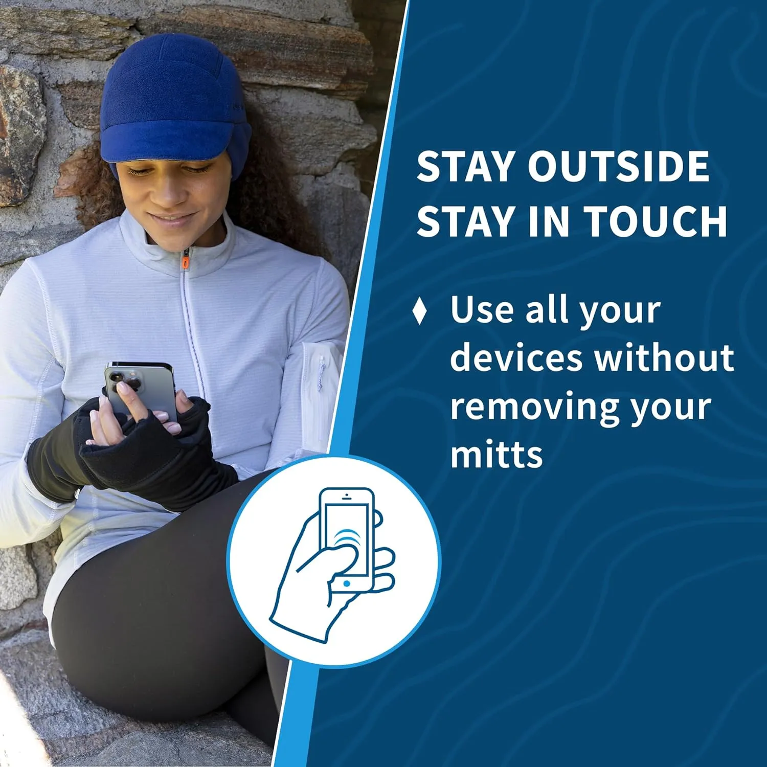 TrailHeads Women’s Fingerless Mittens - Lightweight Convertible Running Mitten