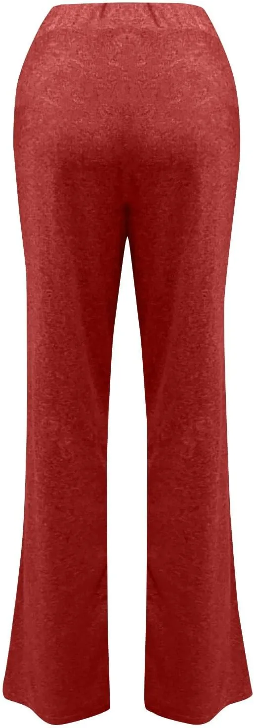 Wide Leg Yoga Pants for Women Drawstring Low Rise Sweat Pants Summer Lightweight Workout Flowy Palazzo Pant w/Pockets