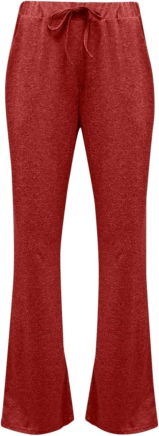 Wide Leg Yoga Pants for Women Drawstring Low Rise Sweat Pants Summer Lightweight Workout Flowy Palazzo Pant w/Pockets
