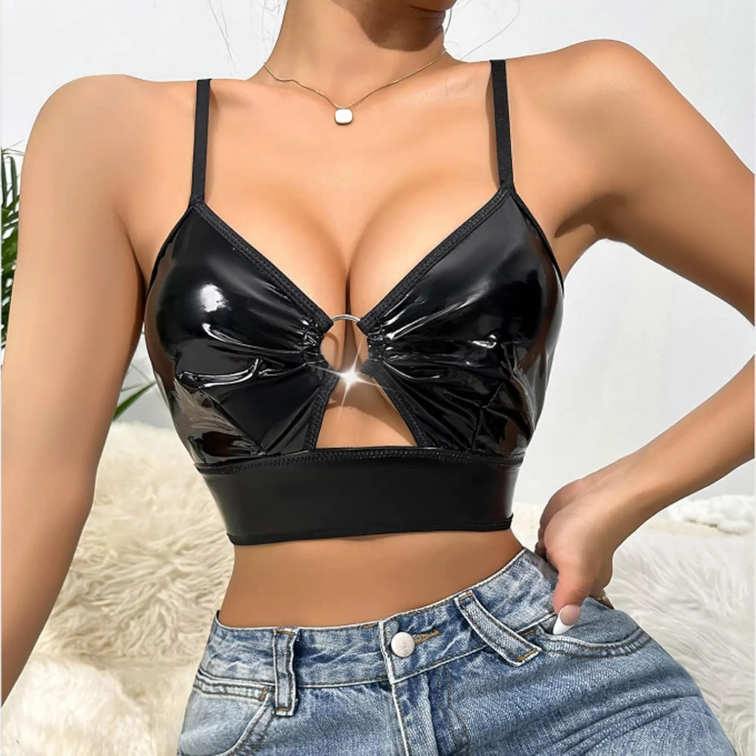 Women Fishnet Lingerie Set Buckle Strappy Cut Out Bra Underwire Push Up Bralette Woman Lingerie Lace Out Set