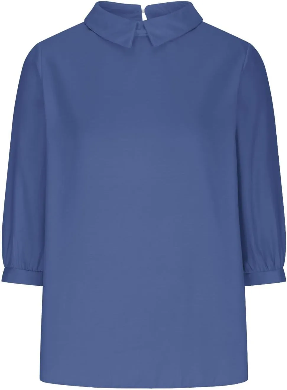 Womens 3/4 Sleeve Linen Shirts Cute Collared Tops Spring Summer Clothes Casual Plain Gauzy Tunic Tshirt Blouses