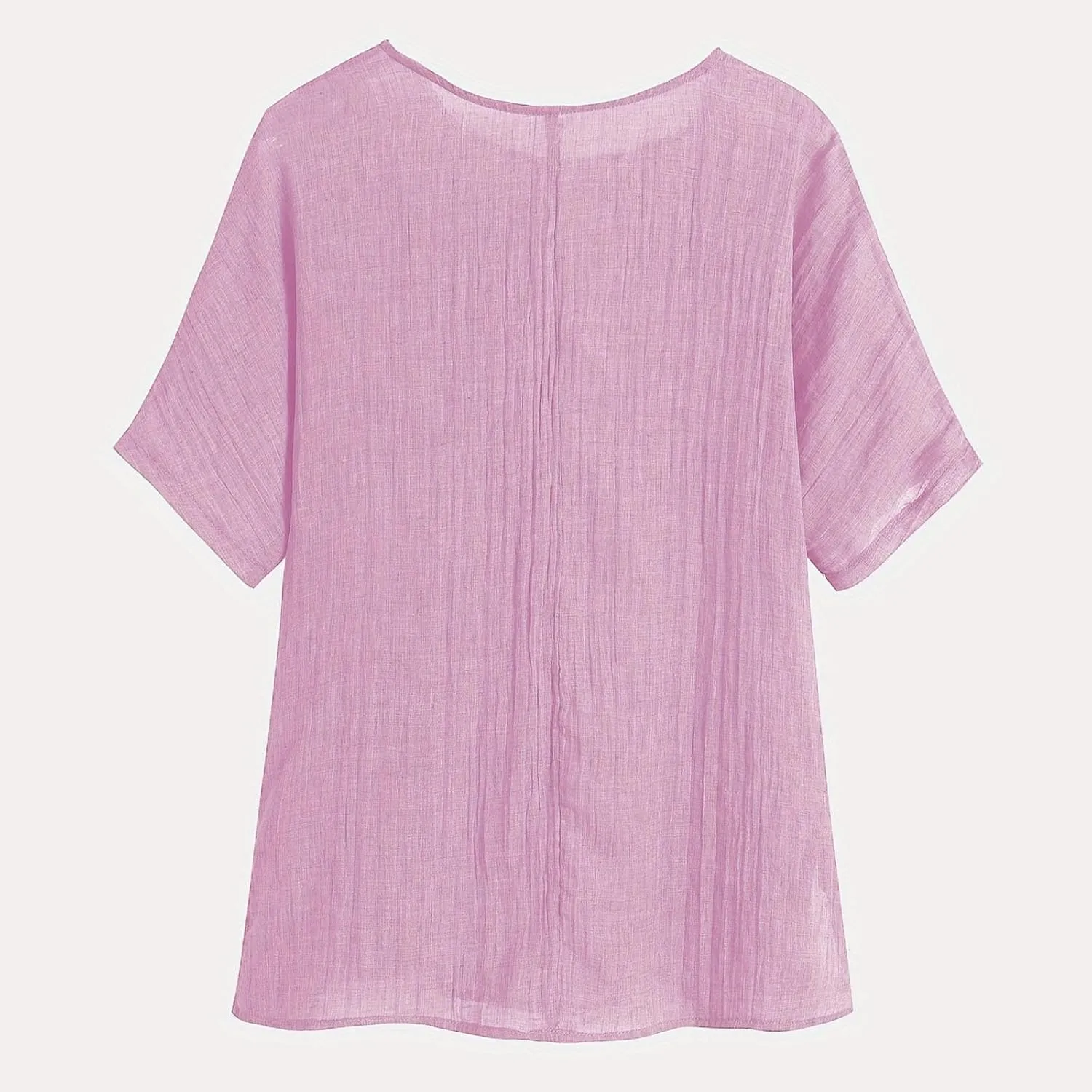 Women's Casual Summer Tops Cotton Linen Short Sleeve Shirts Fashion Print Round Neck T-Shirt Loose Soft Comfy Blouses
