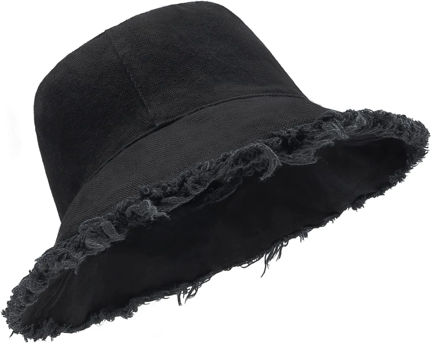 Zylioo 2XL/XL/L Frayed Bucket Hats, M/S/XS Tassel Floppy Travel Hats,2 in 1 Cute Fringe Fishing Sun Hat Small Heads